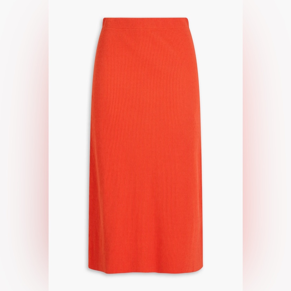 Vince Ribbed-knit midi‎ skirt Vibrant Orange Pencil Skirt Women’s Size Small